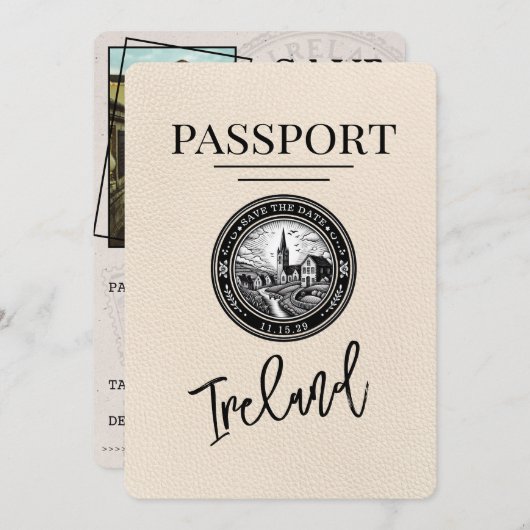 Save The Date Ivory Ireland Passeport Enregistrer La Date (Devant / Derrière)
