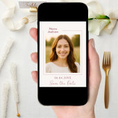 Save The Date Ivory rose gold photo birthday