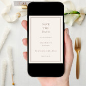 Save The Date Ivory taupe modern simple luxury wedding