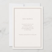 Save The Date Ivory taupe modern simple luxury wedding (Dos)