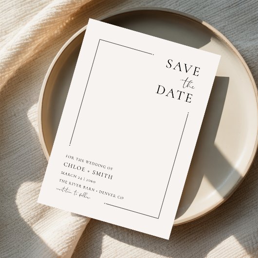 Save The Date Ivory Unique Budget Mariage Fiançailles Pas de pho