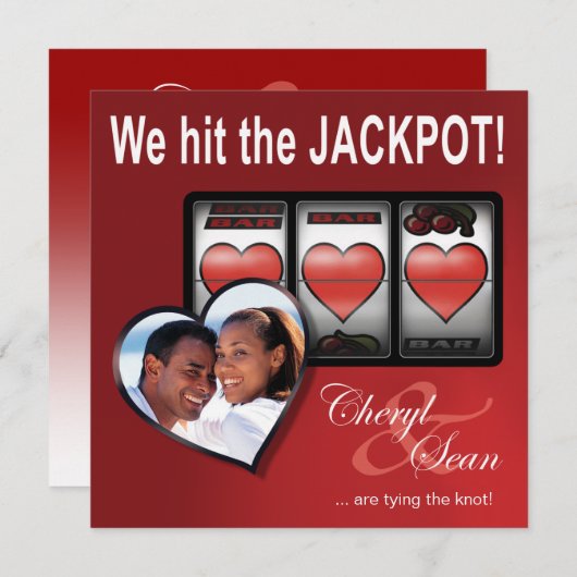 Save The Date Jackpot Las Vegas Mariage Enregistrer la date (Devant / Derrière)