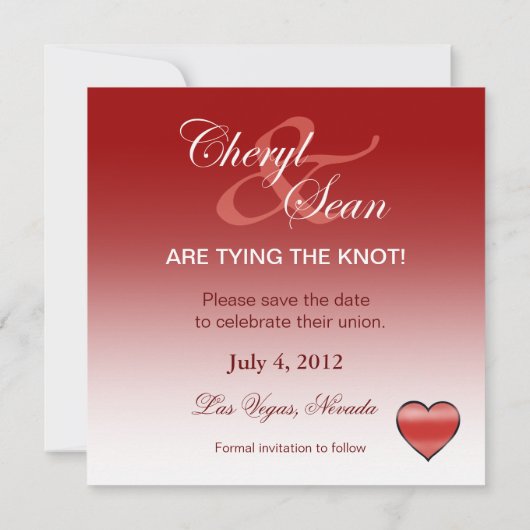 Save The Date Jackpot Las Vegas Mariage Enregistrer la date (Dos)