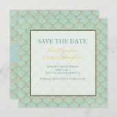 Save The Date Jacquard damask enregistrer la date (Devant / Derrière)
