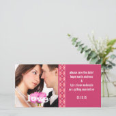 Save The Date Jacquard Framboise Enregistrer La Date Photo Fianç (Debout devant)