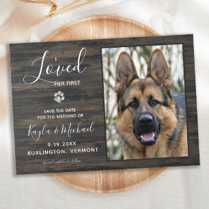 Save The Date J'Aimais Son Premier Chien Rustique Mariage Photo