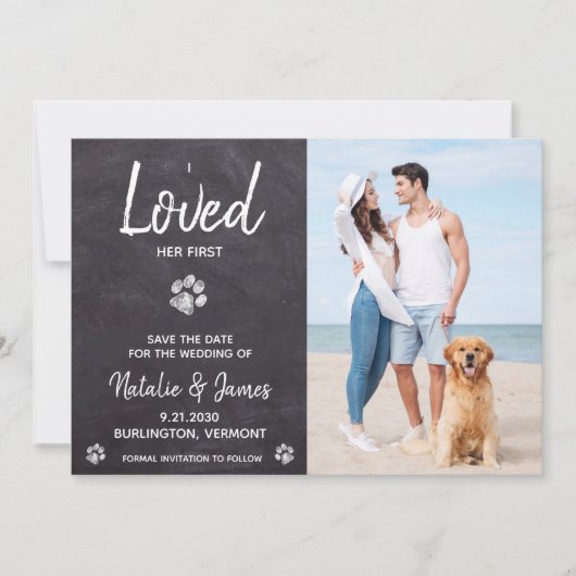 Save The Date J'Aimais Son Premier Mariage Rustique (Devant)