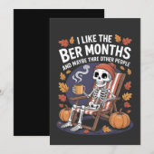 Save The Date J'aime les mois Ber Funny Skeleton Éffrayant Xmas (Devant / Derrière)