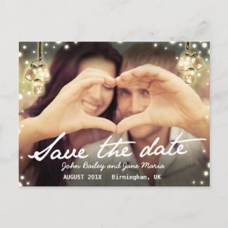 Save the Date Jam Jar Light Rustiek Briefkaart