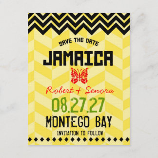 Save The Date JAMAICA Enregistrer la date Linge papier