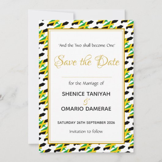 Save The Date JAMAIQUE Mariage Cérémonie Célébration Coutume Chr (Devant)