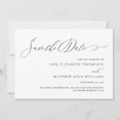 Save The Date Jane Elegant Script Enregistrer le Mariage de date (Devant)