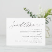 Save The Date Jane Elegant Script Enregistrer le Mariage de date (Debout devant)