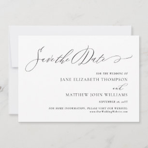 Save The Date Jane Elegant Script Enregistrer le Mariage de date