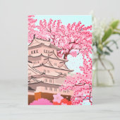 Save The Date Japonais Sakura Castle Art - Cherry Blossom Printe (Debout devant)