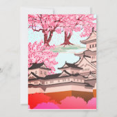 Save The Date Japonais Sakura Castle Art - Cherry Blossom Printe (Dos)