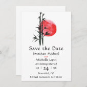 Save The Date Japonais Sun et mariage bambou Enregistrer la date (Devant / Derrière)