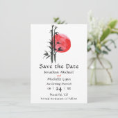 Save The Date Japonais Sun et mariage bambou Enregistrer la date (Debout devant)