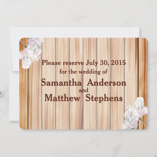 Save The Date Jar de Mason rustique et pivoines roses (Dos)