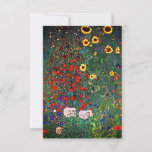 Save The Date Jardin aux fleurs Gustav Klimt<br><div class="desc">Carte avec peinture à l’huile de Gustav Klimt Jardin avec tournesols (1907). Un beau jardin de tournesols et de belles fleurs bleues,  rouges,  violettes,  roses et blanches. Un grand cadeau pour les amateurs d'art Art Nouveau et autrichien.</div>