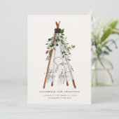 Save The Date Jardin botanique bohème moderne teepee (Debout devant)
