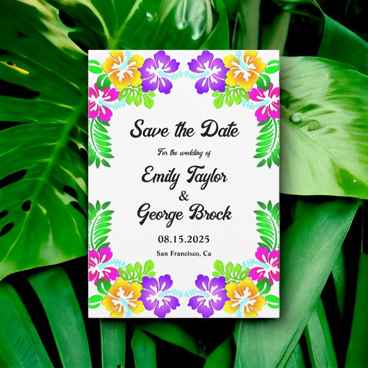 Save The Date Jardin botanique tropical moderne Mariage floral