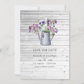 Save The Date Jardin de campagne rustique mariage floral pois de (Devant)