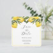 Save The Date Jardin de citron à l'aquarelle Mariage blanc (Debout devant)