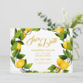 Save The Date Jardin de couronnes de citron moderne | MARIAGE (Debout devant)