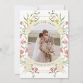 Save The Date Jardin de crête de Mariage floral Whimsical (Dos)