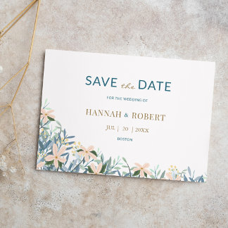 Save The Date Jardin de Fleurs de Mariage Sauvageons Date à Sauv