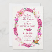 Save The Date Jardin de fleurs roses (Devant)