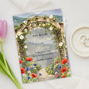 Save The Date Jardin de fleurs sauvages arboré Mariage rustique