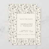 Save The Date Jardin de fleurs sauvages délicates pour mariage (Devant / Derrière)