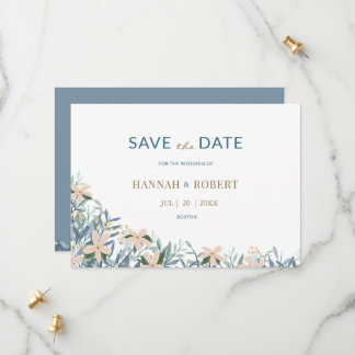Save The Date Jardin de Mariage Fleur de Fête Sauvage Enregistre