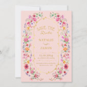 Save The Date Jardin de mariage printanier élégant de prairie fl (Devant)