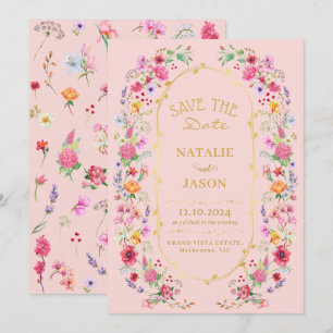 Save The Date Jardin de mariage printanier élégant prairie de fl