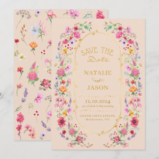 Save The Date Jardin de mariage printanier élégant prairie de fl