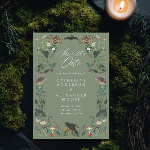 Save The Date Jardin de Nuit Enchanté Gothique Botanique de Mari