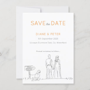 Save The Date Jardin de pique-nique minimaliste Mariage noir et