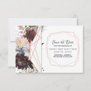 Save The Date Jardin de verre Mariage géométrique Enregistrer la