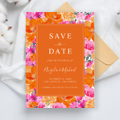 Save The Date Jardin d'été animé | Mariage rose et orange