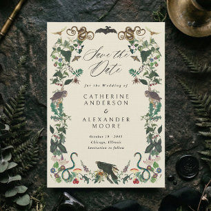 Save The Date Jardin Enchanté Gothique Botanique Mariage