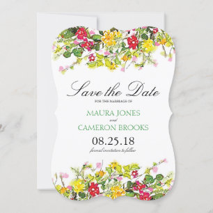 Save The Date Jardin fleuri d'été Mariage Enregistrer la date