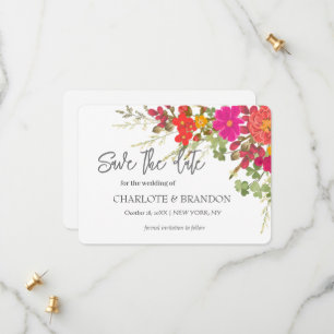 Save The Date Jardin Floral d'Été Fleurs Sauvages Mariage 