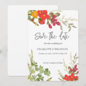 Save The Date Jardin Floral d'Été Fleurs Sauvages Mariage  (Devant / Derrière)
