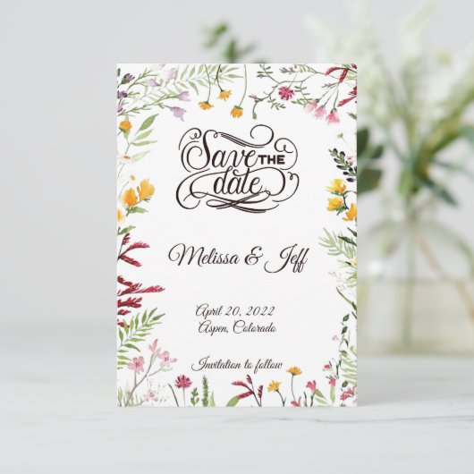 Save The Date Jardin floral enregistrer la date (Debout devant)