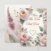 Save The Date Jardin romantique Sauvez la date (Devant / Derrière)