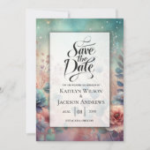 Save The Date Jardin secret en soirée Mariage lumineux (Devant)