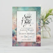 Save The Date Jardin secret en soirée Mariage lumineux (Debout devant)